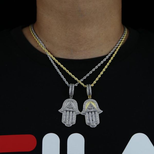 chains iced out bling 5a cubic zircon hamsa hand necklace two tone color evil eye pendant hip hop turkish luck jewelry for women men, Silver
chains iced out bling 5a cubic zircon hamsa hand necklace two tone color evil eye pendant hip hop turkish luck jewelry for women men, Silver