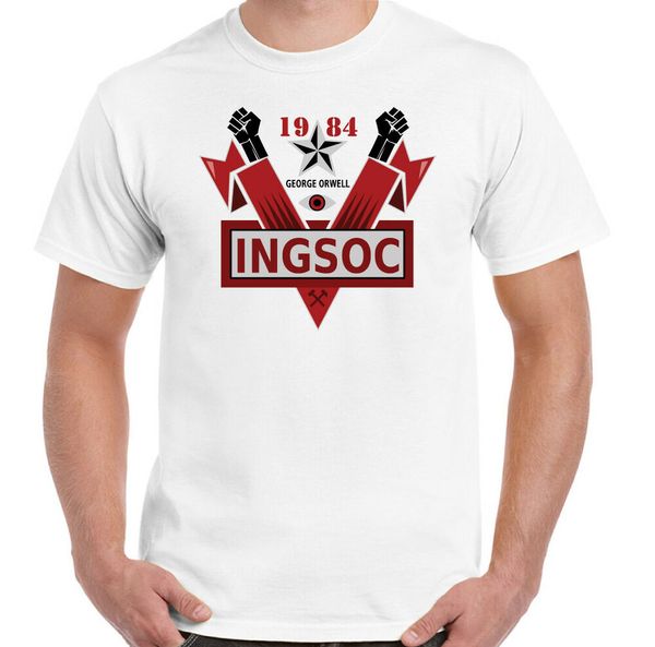 ingsoc t-shirt 1984 mens george orwell fictional novel english socialism top, White;black
ingsoc t-shirt 1984 mens george orwell fictional novel english socialism top, White;black