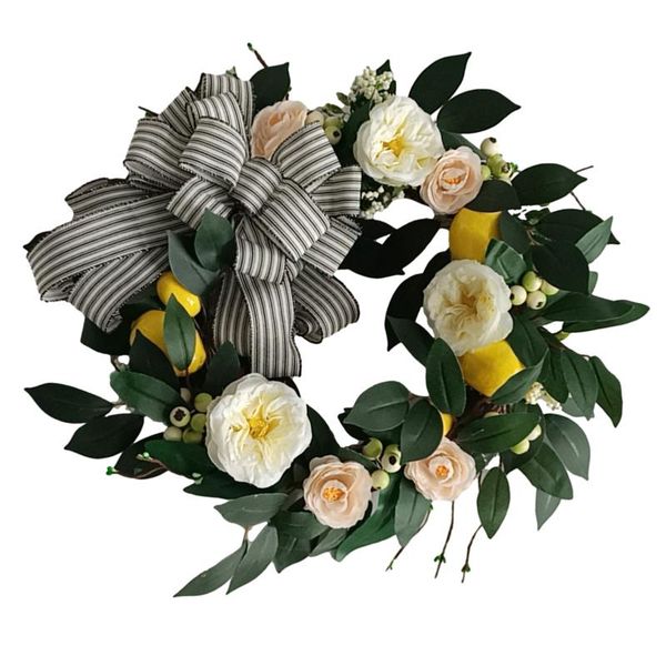 decorative flowers & wreaths 15.75inch spring fruit wreath with artificial lemons blueberries bows for door or wall dec
decorative flowers & wreaths 15.75inch spring fruit wreath with artificial lemons blueberries bows for door or wall dec