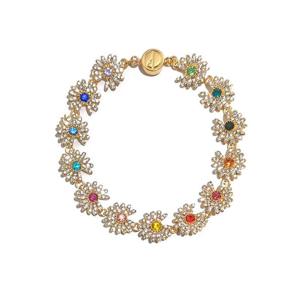 gd same colored gemstone full diamond chain daisy bracelet 5th anniversary limited edition 18k gold-plated men and women trend jewelry, Black
gd same colored gemstone full diamond chain daisy bracelet 5th anniversary limited edition 18k gold-plated men and women trend jewelry, Black