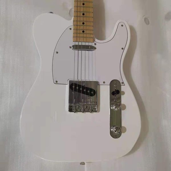 electric guitar white color basswood guitar body maple fingerboard silver hardware
electric guitar white color basswood guitar body maple fingerboard silver hardware