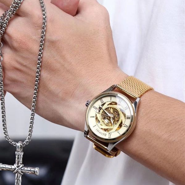 brand luxury watches classic fashion watch designer watch hollow automatic mechanical men's waterproof net strap, Slivery;brown
brand luxury watches classic fashion watch designer watch hollow automatic mechanical men's waterproof net strap, Slivery;brown