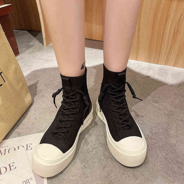 fashion women canvas shoes luxury trainers plattform boots lace up sneakers casual increasing high-black shoes socks boots g220210
fashion women canvas shoes luxury trainers plattform boots lace up sneakers casual increasing high-black shoes socks boots g220210