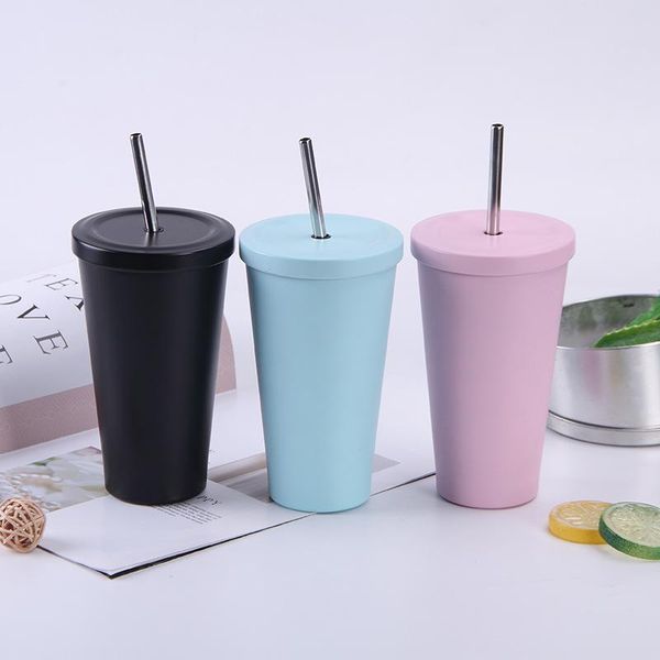water bottles 500ml creative macaron color straw coffee cup 304 stainless steel portable double-layer boys and girls milk cups
water bottles 500ml creative macaron color straw coffee cup 304 stainless steel portable double-layer boys and girls milk cups