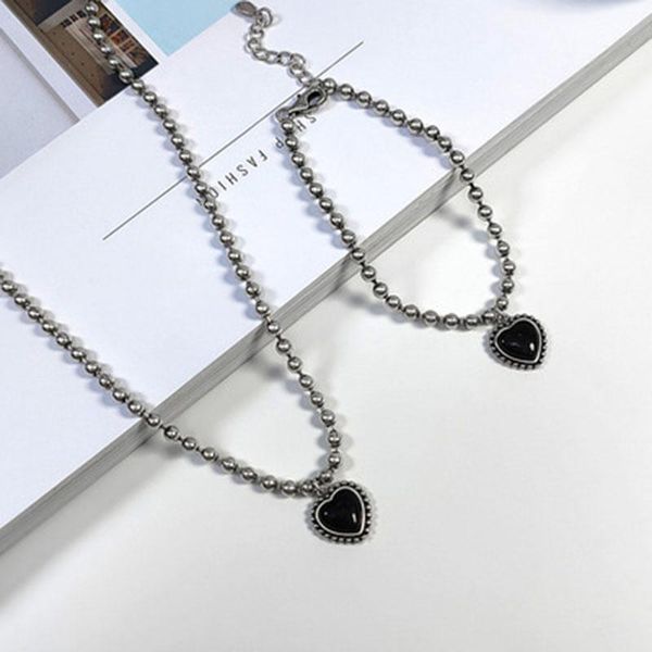 black love necklace round bead chain female jewelry simple peach heart bracelet personality hip hop retro accessories pendant necklaces, Silver
black love necklace round bead chain female jewelry simple peach heart bracelet personality hip hop retro accessories pendant necklaces, Silver