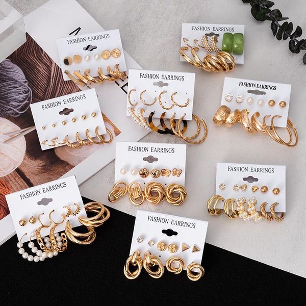 hoop & huggie fashion geometric gold metal earrings set for women vintage bohemian circle 2021 trend of jewelry, Golden;silver
hoop & huggie fashion geometric gold metal earrings set for women vintage bohemian circle 2021 trend of jewelry, Golden;silver