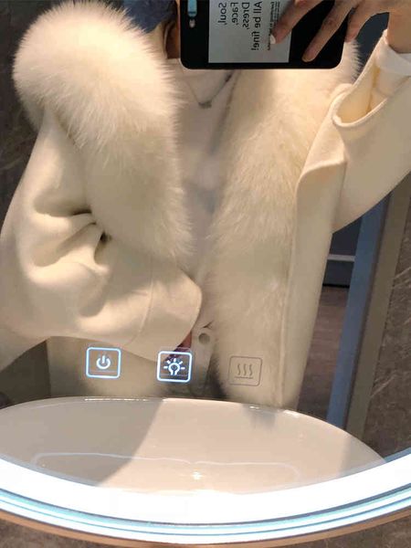 casual oftbuy winter jacket women natural real fur collar cashmere wool blends outerwear coat streetwear loose cloak, Black
casual oftbuy winter jacket women natural real fur collar cashmere wool blends outerwear coat streetwear loose cloak, Black