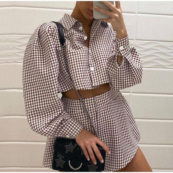 women's tracksuits blue y2k casual plaid lounge wear women tracksuit shorts suits long puff sleeve shirt loose and mini two piece set, Gray
women's tracksuits blue y2k casual plaid lounge wear women tracksuit shorts suits long puff sleeve shirt loose and mini two piece set, Gray