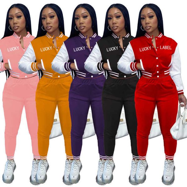 women active tracksuits letter print pocket suit baseball jackets set long sleeve splicing jacket 2 pieces jogging sets femme clothes, Gray
women active tracksuits letter print pocket suit baseball jackets set long sleeve splicing jacket 2 pieces jogging sets femme clothes, Gray