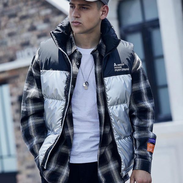 men jacket winter vest casual cotton sleeveless waistcoat man splicing thick warm coat waterproof outwear clothing men's vests, Black;white
men jacket winter vest casual cotton sleeveless waistcoat man splicing thick warm coat waterproof outwear clothing men's vests, Black;white