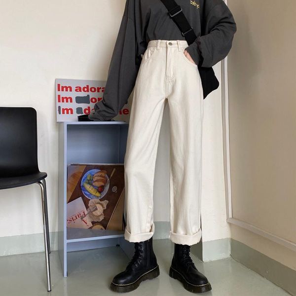 women's jeans fall high waist straight jean pants casual all match solid pockets denim trousers office lady elegant pantalones mujer, Blue
women's jeans fall high waist straight jean pants casual all match solid pockets denim trousers office lady elegant pantalones mujer, Blue