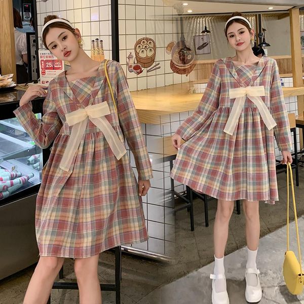 7542# maternity clothes summer o neck cotton plaid long sleeves loose stylish dress pregnant women mom dresses, White
7542# maternity clothes summer o neck cotton plaid long sleeves loose stylish dress pregnant women mom dresses, White