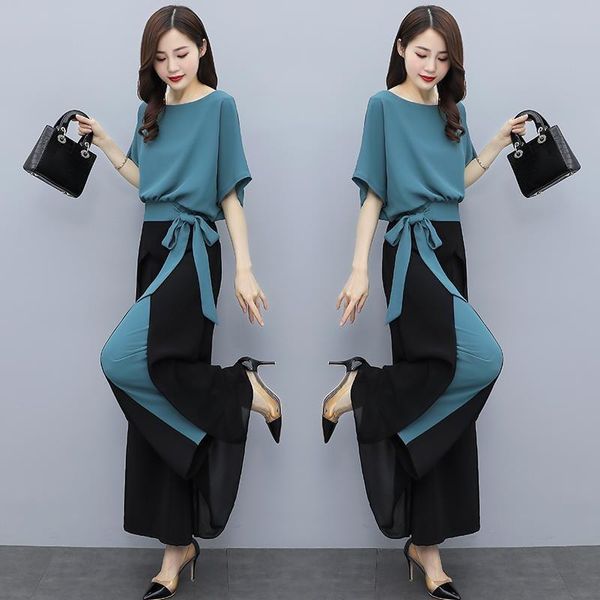 women's two piece pants contrast 2 set women luxurious outfits luxury clothing summer suit conjunto feminino, White
women's two piece pants contrast 2 set women luxurious outfits luxury clothing summer suit conjunto feminino, White