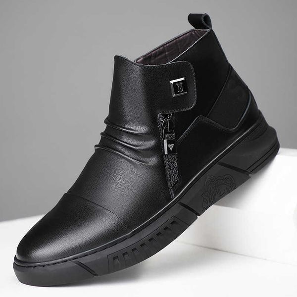 autumn and winter men's single boots high leather breathable chelsea fashion trend shoes, Black
autumn and winter men's single boots high leather breathable chelsea fashion trend shoes, Black