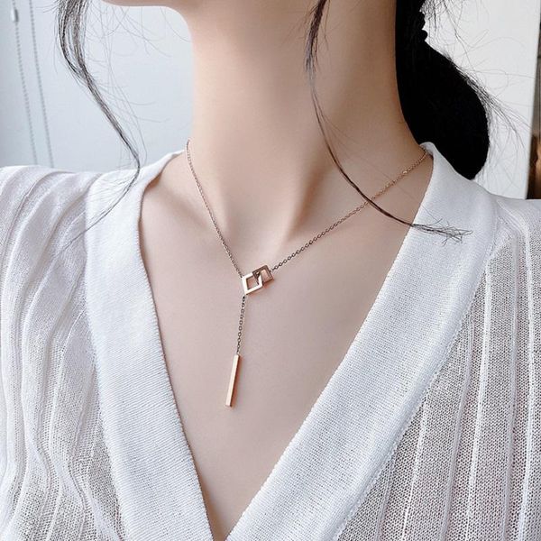 pendant necklaces european american fashion one word tassel collarbone chain temperament contracted titanium steel jewelry, Silver
pendant necklaces european american fashion one word tassel collarbone chain temperament contracted titanium steel jewelry, Silver