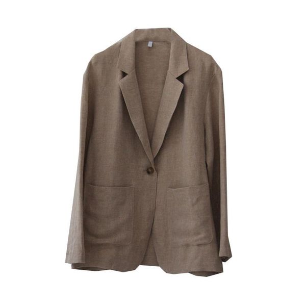 women's jackets autumn ins 2021 korean long sleeve casual cotton linen coat women loose, Black;brown
women's jackets autumn ins 2021 korean long sleeve casual cotton linen coat women loose, Black;brown