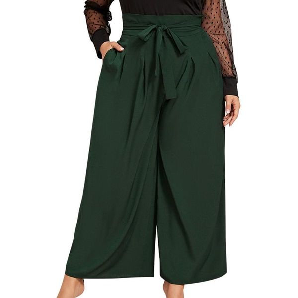 women high waist wide leg pants with pockets plus size casual loose summer beach belt women's & capris, Black;white
women high waist wide leg pants with pockets plus size casual loose summer beach belt women's & capris, Black;white