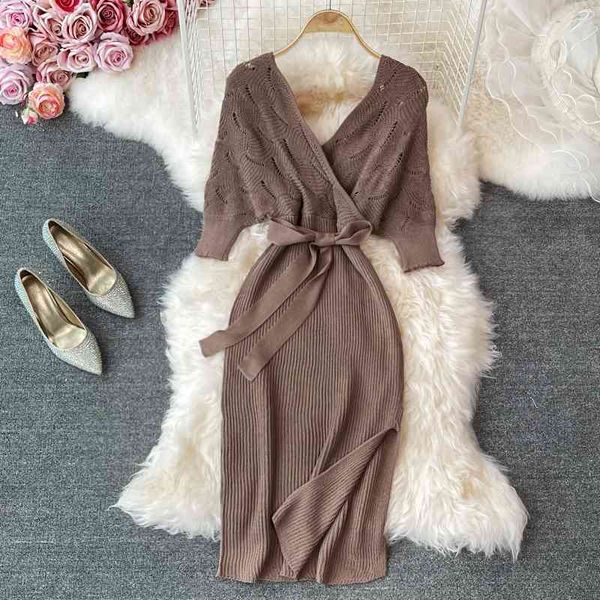 casual dresses summer elegant knitted loose dress for womens bat sleeve temperament v-neck slim waist slimming split knit bag hip, Black;gray
casual dresses summer elegant knitted loose dress for womens bat sleeve temperament v-neck slim waist slimming split knit bag hip, Black;gray