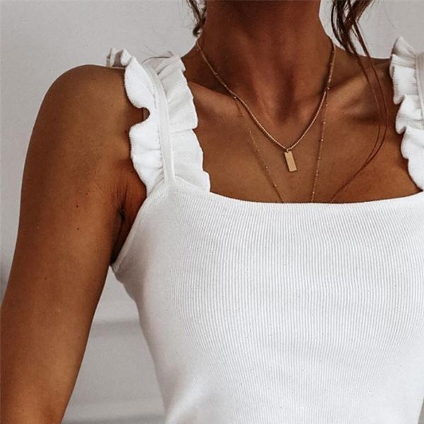 solid slim ruffles strap women cami tunic fashion vest summer camisole casual sleeveless female blusas, White
solid slim ruffles strap women cami tunic fashion vest summer camisole casual sleeveless female blusas, White