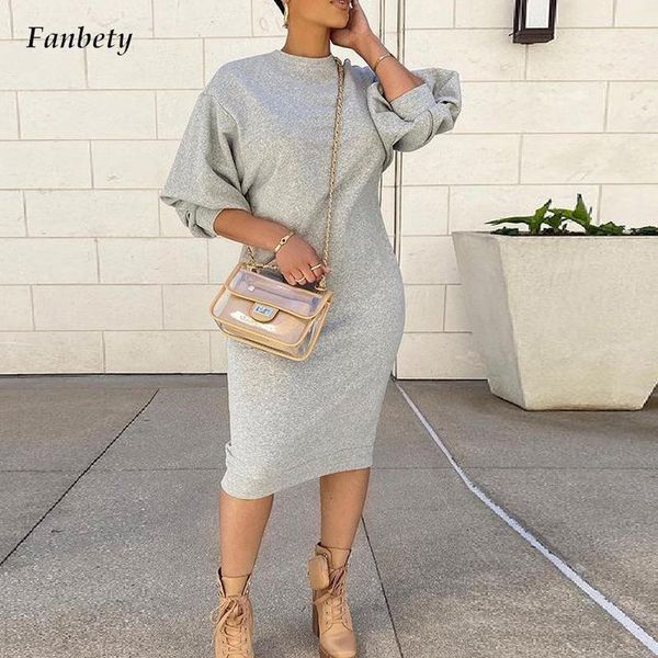 casual dresses elegant lantern sleeve party dress women fashion lady loose sweatshirt autumn spring o neck pullover, Black;gray
casual dresses elegant lantern sleeve party dress women fashion lady loose sweatshirt autumn spring o neck pullover, Black;gray