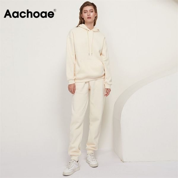 aachoae solid 100% cotton suits women set fleece pullover hooded hoodies sweatshirts casual pants tracksuit plus size 211116, Gray
aachoae solid 100% cotton suits women set fleece pullover hooded hoodies sweatshirts casual pants tracksuit plus size 211116, Gray