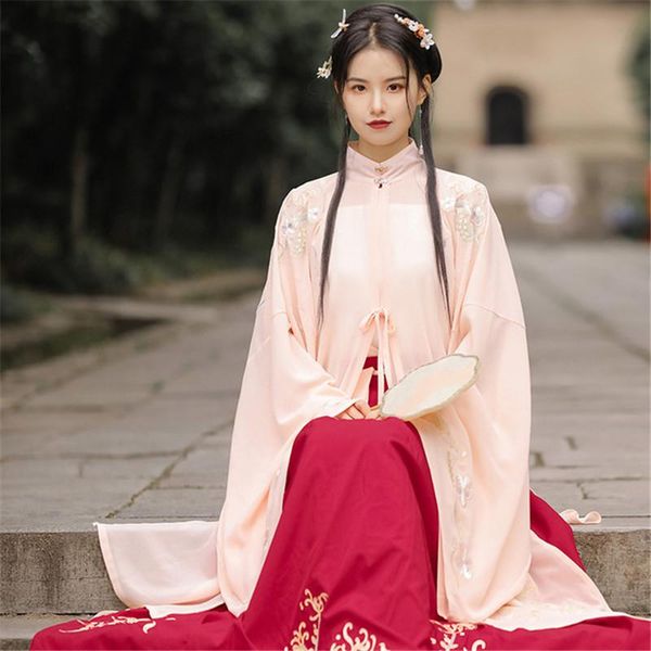 women's ancient chinese traditional hanfu dress cosplay costume suit floral embroidered elegant folk dance skirt ethnic clothing, Red
women's ancient chinese traditional hanfu dress cosplay costume suit floral embroidered elegant folk dance skirt ethnic clothing, Red