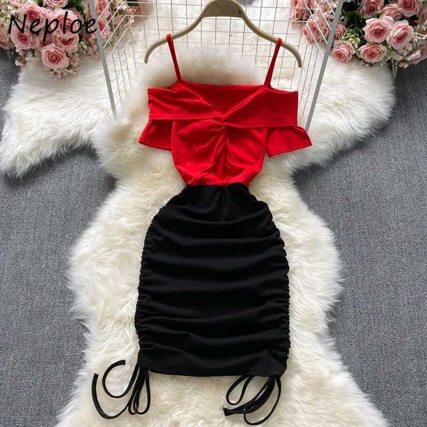 neploe spaghetti strap backout female mini dress club fashion drawstring slim bodycon vestidos sleeveless pleated dresses c0607, Black;gray
neploe spaghetti strap backout female mini dress club fashion drawstring slim bodycon vestidos sleeveless pleated dresses c0607, Black;gray