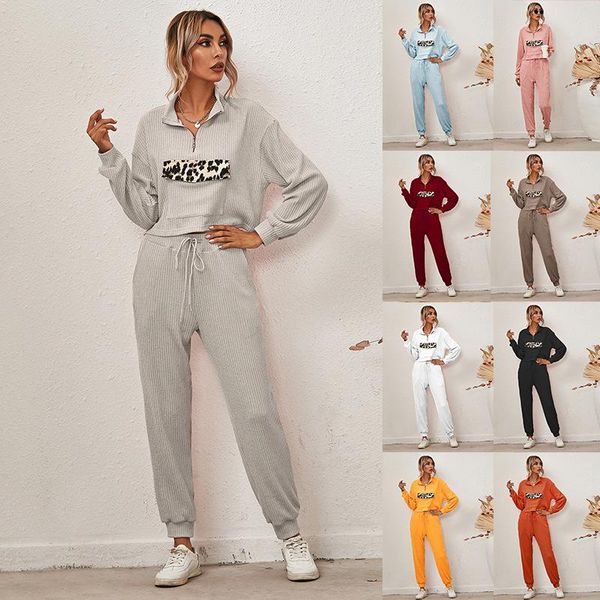 2021 autumn and winter new european and american women's fashion leopard print long-sleeved home wear casual suit dropshipping, White
2021 autumn and winter new european and american women's fashion leopard print long-sleeved home wear casual suit dropshipping, White