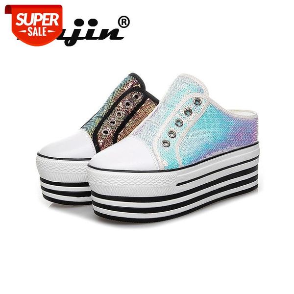fujin 2021 casual women's shoes spring summer elevator shoes half support without heel fashion pedal women's sequins #io1e
fujin 2021 casual women's shoes spring summer elevator shoes half support without heel fashion pedal women's sequins #io1e
