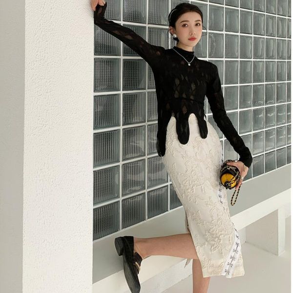 women's tracksuits xuxi suit, over the knee, white, half-length skirt, black, long-sleeved, shirt, 2-piece set, spring autumn 2021 e095, Gray
women's tracksuits xuxi suit, over the knee, white, half-length skirt, black, long-sleeved, shirt, 2-piece set, spring autumn 2021 e095, Gray