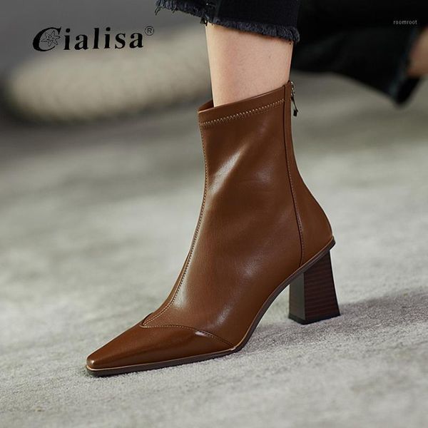 boots cialisa women shoes 2021 casual autumn winter genuine leather chunky heel boot pointed toe zipper high1, Black
boots cialisa women shoes 2021 casual autumn winter genuine leather chunky heel boot pointed toe zipper high1, Black