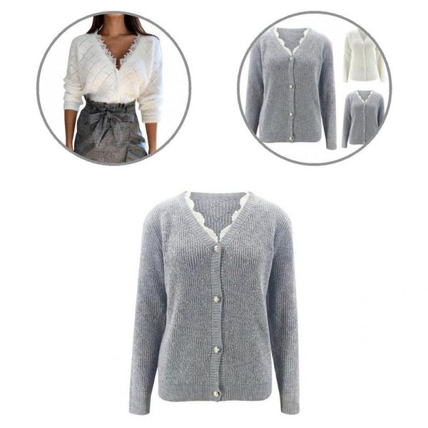women's sweaters all match skin-friendly anti-shrink single-breasted spring sweater for work, White;black
women's sweaters all match skin-friendly anti-shrink single-breasted spring sweater for work, White;black