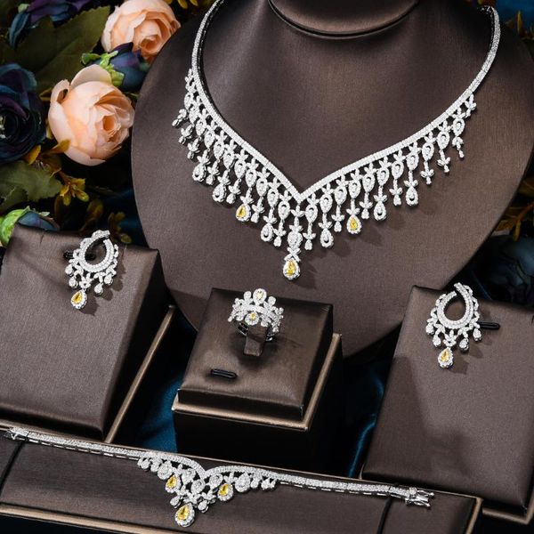 earrings & necklace godki trendy 4pcs full micro cz luxury african jewelry set for women wedding party zircon crystal neckalce earrin, Silver
earrings & necklace godki trendy 4pcs full micro cz luxury african jewelry set for women wedding party zircon crystal neckalce earrin, Silver