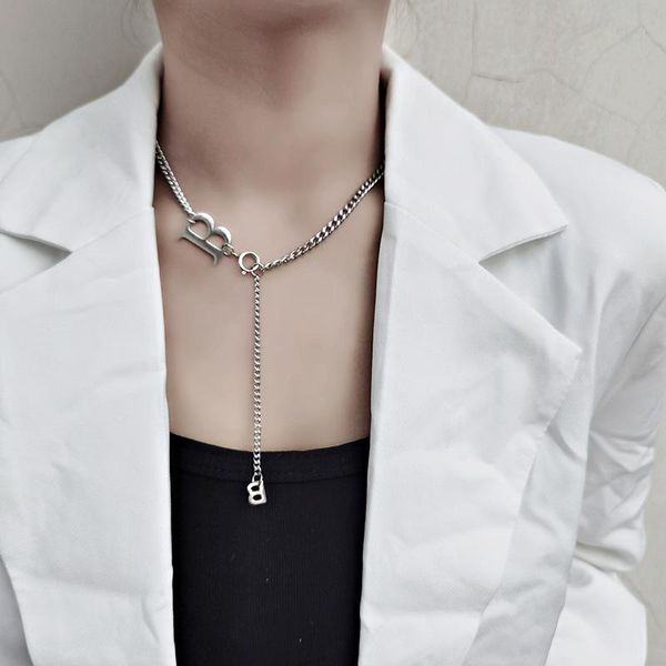 pendant necklaces titanium steel letter b necklace retro hip-hop metal female tide wild jewelry birthday holiday gifts for friends, Silver
pendant necklaces titanium steel letter b necklace retro hip-hop metal female tide wild jewelry birthday holiday gifts for friends, Silver