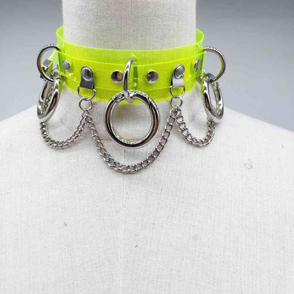 women fashion punk choker handmade green neon pink three o chain necklace harajuku collar belt, Silver
women fashion punk choker handmade green neon pink three o chain necklace harajuku collar belt, Silver