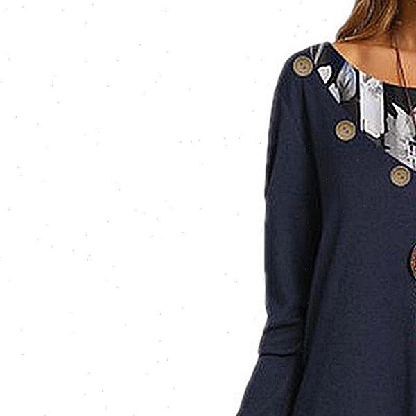 women dresses fashion womens dress o neck long sleeve floral print patchwork buttons loose mini a line winter, Black;gray
women dresses fashion womens dress o neck long sleeve floral print patchwork buttons loose mini a line winter, Black;gray