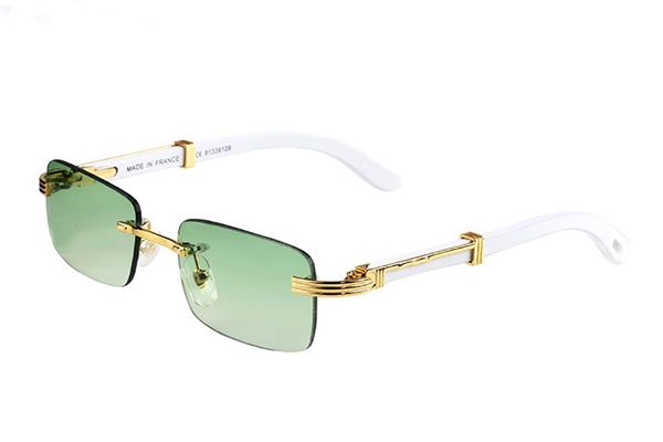 

Fashion Millionaire Sunglasses For Women Made in Italy Men Rimless Gold Metal Frame Buffalo Horn Sun Glasses Wooden Bamboo Mens Sports Designer eyeglasses With Box