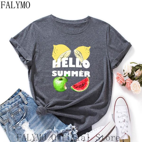 women's t-shirt hello summer fruits lemon shirts women short sleeve o-neck 100% cotton graphic t-shirts female clothes tee shirt, White
women's t-shirt hello summer fruits lemon shirts women short sleeve o-neck 100% cotton graphic t-shirts female clothes tee shirt, White