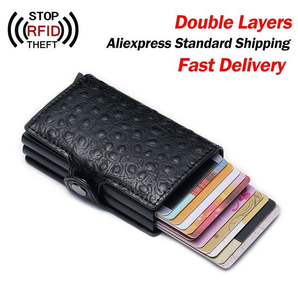 card holders fashion men holder two layers rfid wallets for hasp purse business women id pu leather wallet, Brown;gray
card holders fashion men holder two layers rfid wallets for hasp purse business women id pu leather wallet, Brown;gray