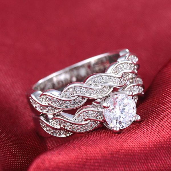 white gold color zircon diamonds gemstones rings sets for women wedding engagement jewelry bijoux bague fashion party gifts cluster, Golden;silver
white gold color zircon diamonds gemstones rings sets for women wedding engagement jewelry bijoux bague fashion party gifts cluster, Golden;silver