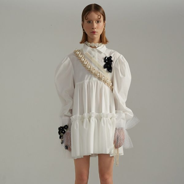 luxury casual dresses 21 early autumn milk white shirt drs loose and thin large pleated skirt, Black;gray
luxury casual dresses 21 early autumn milk white shirt drs loose and thin large pleated skirt, Black;gray