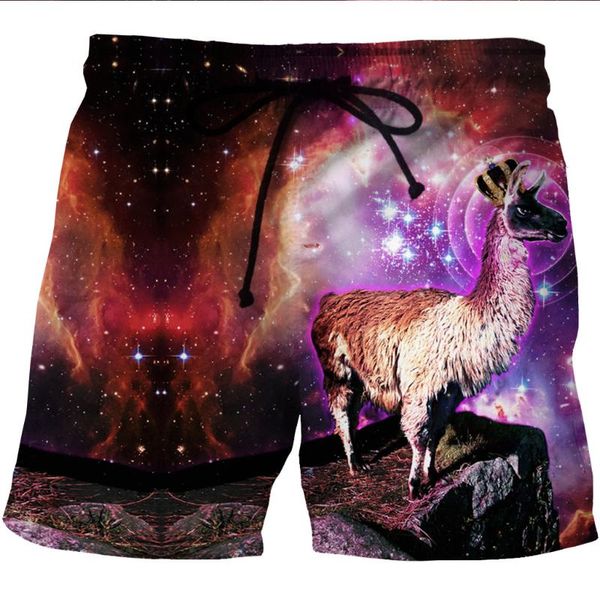 men's quick dry shore shorts with 3d creative printing and recreational side pocket, White;black
men's quick dry shore shorts with 3d creative printing and recreational side pocket, White;black