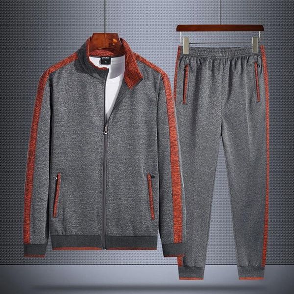 men's tracksuits 2021 casual sport suit stand-up collar sweatshirt+sweatpants two piece set autumn zipper cardigan fashion men, Gray
men's tracksuits 2021 casual sport suit stand-up collar sweatshirt+sweatpants two piece set autumn zipper cardigan fashion men, Gray