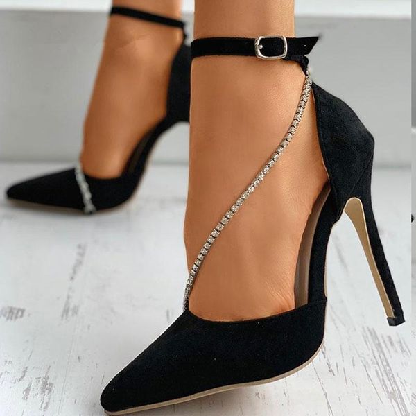 summer women high heels office pumps rhinestone chain pointed toe ladies sandals black stiletto buckle strap party wedding shoes dress
summer women high heels office pumps rhinestone chain pointed toe ladies sandals black stiletto buckle strap party wedding shoes dress