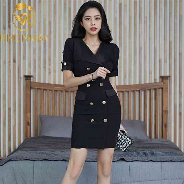 office ladies double-breasted dress summer women black short sleeve bodycon pencil ol v neck work vestidos 210506, Black;gray
office ladies double-breasted dress summer women black short sleeve bodycon pencil ol v neck work vestidos 210506, Black;gray