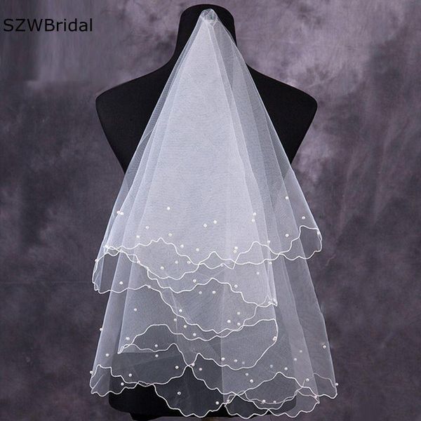 bridal veils arrival wedding with comb pearls beaded two layer white ivory veil velo de novia accessoires mariage, Black
bridal veils arrival wedding with comb pearls beaded two layer white ivory veil velo de novia accessoires mariage, Black