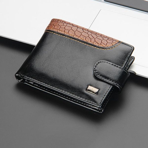 men's short wallet european and american multi-card buckle leather horizontal change wallets, Red;black
men's short wallet european and american multi-card buckle leather horizontal change wallets, Red;black