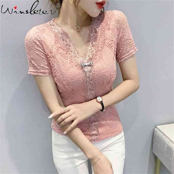summer korean style t-shirt fashion v-neck lace elegant women short sleeve bottoming shirt slim tees t14606a 210421, Black;gray
summer korean style t-shirt fashion v-neck lace elegant women short sleeve bottoming shirt slim tees t14606a 210421, Black;gray