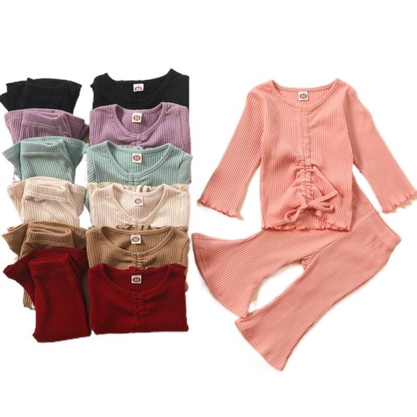 0-3years born kids baby girls 2pcs set ribbed outfits folds ruffled crops shirt flare pants solid spring autumn clothing sets, White
0-3years born kids baby girls 2pcs set ribbed outfits folds ruffled crops shirt flare pants solid spring autumn clothing sets, White