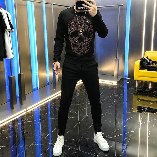 men's tracksuits asian heavy tech diamond luxury designer skull pattern tracksuit sets fashion + pants autumn winter, Gray
men's tracksuits asian heavy tech diamond luxury designer skull pattern tracksuit sets fashion + pants autumn winter, Gray